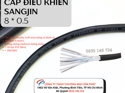 Cáp điều khiển 8 x 0.5 mm2 Sangjin HCM 0