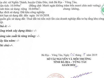 Bán 3 lô đất liền kề mỗi lô 10.149 m2 tại KCN Châu Đức   Vũng Tàu 1