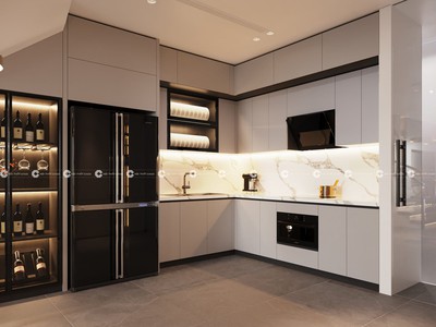 Tủ Bếp MDF Chữ L Chất Lượng Cao Sang Trọng 1