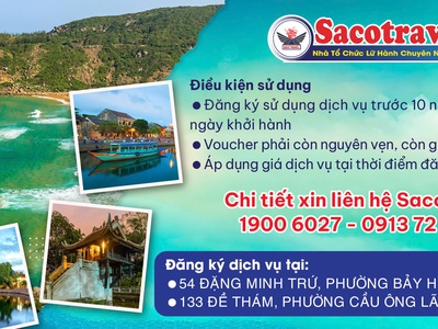 Voucher Du lịch Trải nghiệm trọn vẹn cùng SacoTravel 0