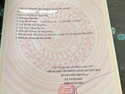 Bán lô đất đẹp giá tốt tại thôn tiền thôn, xã văn môn, yên phong, bắc ninh 4