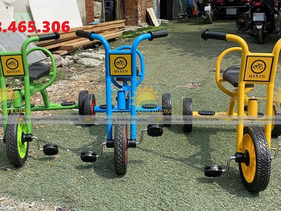 Xe đạp 3 bánh mầm non, xe đạp 3 bánh 2 chỗ ngồi nhập khẩu 1