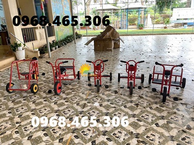 Xe đạp 3 bánh mầm non, xe đạp 3 bánh 2 chỗ ngồi nhập khẩu 3