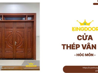 Cửa Thép Vân Gỗ Tại Hóc Môn   Giá Tốt   Mẫu Đẹp 0
