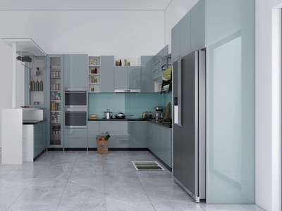 Tủ Bếp Gỗ Công Nghiệp Phủ Acrylic Chữ U Cao Cấp 2