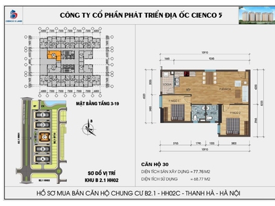 Bán căn góc 2pn 78m  tầng trung, tòa hh02c, khu 5 tòa mới chung cư Thanh Hà 0