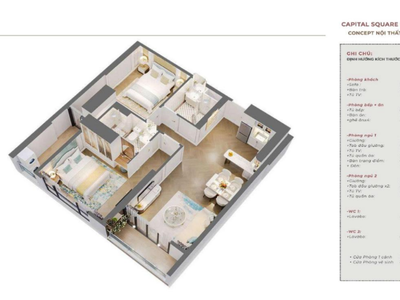 Capital Square: Mở bán căn 2PN độc quyền, DT 64,58m   View biển, chỉ TT 1,3 tỷ là sở hữu CK đến 17 3