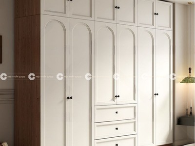 Tủ Quần Áo Gỗ Công Nghiệp Màu Trắng Sang Trọng Thời Thượng 2