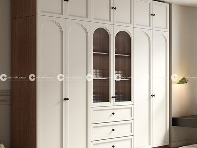 Tủ Quần Áo Gỗ Công Nghiệp Màu Trắng Sang Trọng Thời Thượng 0