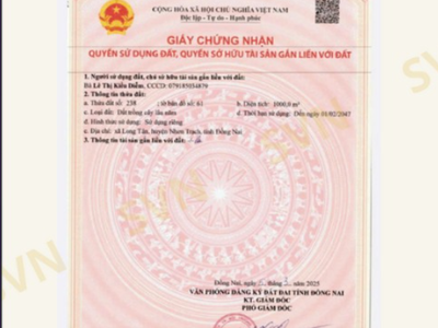 Đất 1000m  long tân nhơn trạch   sổ hồng riêng, giá chỉ 3 triệu/m 2