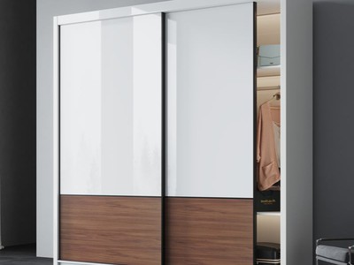 Tủ Quần Áo Gỗ Công Nghiệp MDF Cánh Lùa Màu Trắng Hiện Đại 2