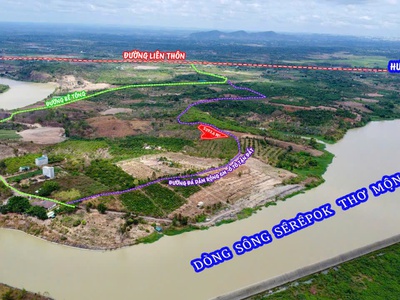 Hòa phú- buôn ma thuột- đắk lắk dt hơn 5 sào view sông serepok xinh đẹp đất sẵn cà phê và sầu chỉ 2