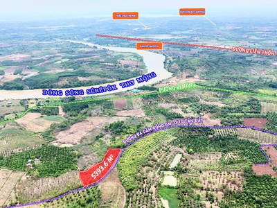 Hòa phú- buôn ma thuột- đắk lắk dt hơn 5 sào view sông serepok xinh đẹp đất sẵn cà phê và sầu chỉ 1
