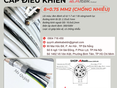 Cáp điều khiển có lưới Altek Kabel 8x0.75mm2 Hà Nội 0