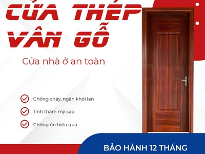 Cửa Thép Vân Gỗ Bền Đẹp Sang Trọng 1