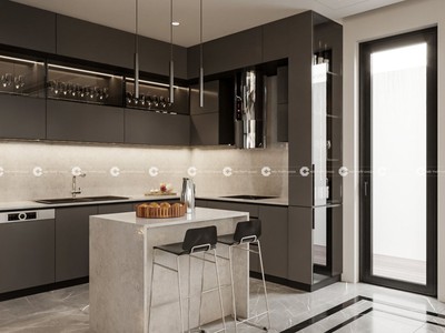 Tủ Bếp Gỗ Công Nghiệp MDF Chữ U Đẹp Hiện Đại 0