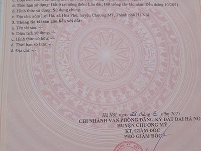 Chính chủ bán lô đất 188,6m tại hòa phú-chương mỹ-hà nội 4