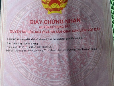 Chính chủ cần bán đất tại phường ỷ la   tp. tuyên quang 2