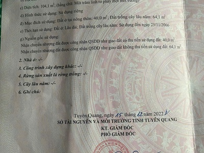 Chính chủ cần bán đất tại phường ỷ la   tp. tuyên quang 1