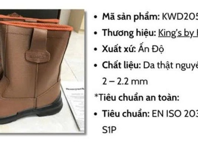 KINGs KWD205C-N   Ủng bảo hộ cao cổ đạt chuẩn S1P 0