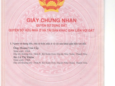 Chính chủ có mảnh đất cần bán tại như xuân - thanh hóa 0