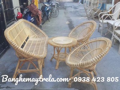 Bàn ghế mây nhỏ gọn cánh sen 7