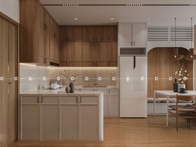 Tủ Bếp Gỗ Công Nghiệp MDF Thiết Kế Vintage Ấm Áp Hiện Đại 0