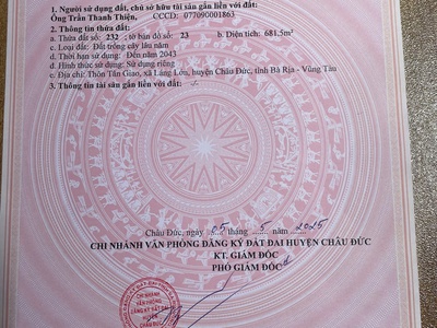 Đât láng lớn giáp ranh ngãi giao , gần công ty hoa anh đào 17 42.80tc 0