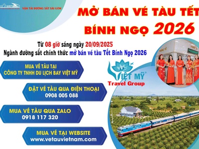 Vé tàu tết 2026 năm Bính Ngọ chính thức mở bán từ 08:88 ngày 20/9/2025 0