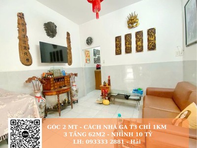 Nhà 2mt đẹp hoàng hoa thám cách t3 chỉ 800m 62m2 chỉ nhình 10 tỷ 2