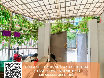 Nhà 2mt đẹp hoàng hoa thám cách t3 chỉ 800m 62m2 chỉ nhình 10 tỷ 3