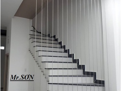 Cáp tăng đơ cầu thang dây cáp nhà hiện đại Hà Nội 0912521058 Thanh Sơn có tăng đơ ống tròn 304 INOX 6