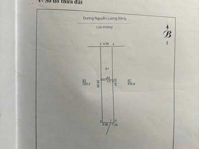 Bán lô đất 137.8m2, mặt tiền 4.65m mặt đường Nguyễn Lương Bằng, TP HD, giá cực hợp lý 1