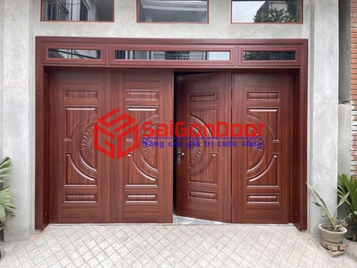 Cửa thép vân gỗ 1