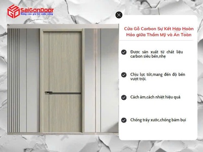 Cửa Gỗ Carbon   Siêu Nhẹ, Siêu Bền 2
