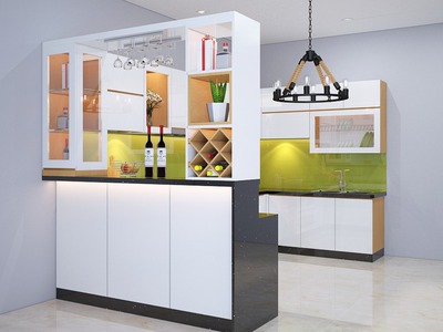 Tủ Bếp MDF Phủ Melamine Chữ U Tối Ưu Công Năng 1