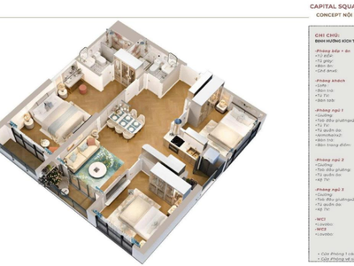 Căn 3PN, DT 104.28m  Capital Square  View sông Hàn  Vốn ban đầu 2,5 tỷ  CK đến 17 0