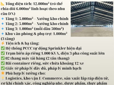 cho thuê 12.000m  nhà xưởng mới xây tại Kcn Quang Minh   Mê Linh   Hà Nội  0