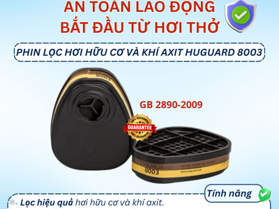 Phin Lọc Hơi Hữu Cơ Và Khí Axit HUGUARD 8003   Bảo Vệ Hô Hấp Tối Ưu 0