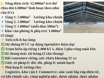  cho thuê 12.000m  nhà xưởng mới xây tại Kcn Quang Minh   Mê Linh   Hà Nội  0