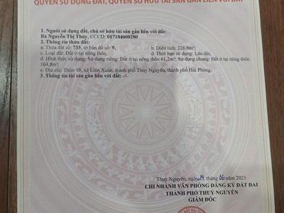 Chính chủ bán lô đất đẹp   lô góc   mặt ngõ 15m   liên xuân, thủy nguyên, hải phòng 4