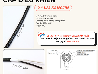 Cáp điều khiển 2 lõi 2x1.25 Sangjin Hồ Chí Minh 0