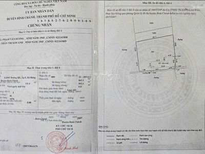 Bán đất có nhà cấp 4 -  Rạch Sậy, Hưng Long, Bình Chánh, HCM 2