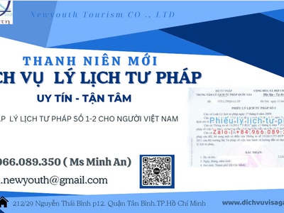 Dịch vụ làm phiếu lý lịch tư pháp nhanh, VẮNG MẶT và trọn gói 0