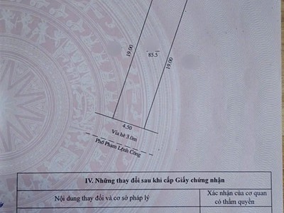 Bán lô đất mặt phố Phạm Lệnh Công, Đông Nam Cường, TP HD, 85.5m2, mt 4.5m, đường 13.5m 3