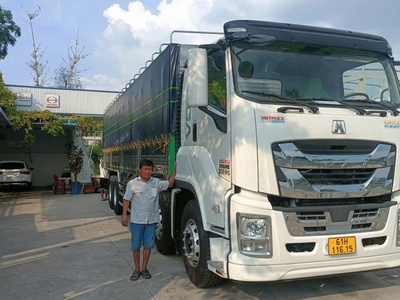 Chính chủ bán xe tải 4 chân    ISUZU 350PS   THÙNG MUI BẠT. 3