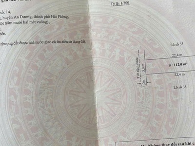 Bán đất Cái Tắt An Đồng, An Dương, Hải Phòng 112m , đường 5m, giá 40tr/m 3
