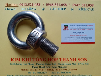 Bu lông mắt cẩu INOX 304 M30,36,24,14,5,4,3 hà nội 0968521058 THANH SƠN có đai ốc mắt cẩu âm 304 2