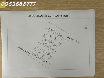 F0 ra hàng lô l3 tổ 10 tt quang minh,đường ô tô tránh, trục kinh doanh,5,1 tỷ 0