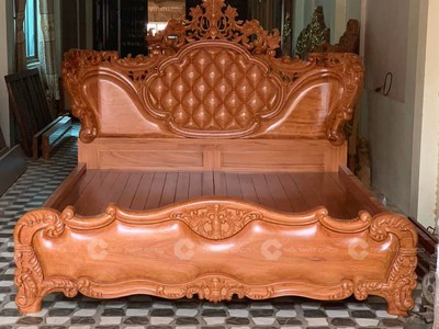 Giường Ngủ Gỗ Tự Nhiên Vẻ Đẹp Tân Cổ Điển Hoàng Gia 0